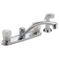 DELTA® 2402LF Classic Kitchen Faucet, Commercial, 1.8 gpm Flow Rate, 8 in Center, Swivel Spout, Polished Chrome, 2 Handles, Domestic