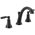 DELTA® 3532LF-BLMPU Woodhurst™ Centerset Widespread Bathroom Faucet, 1.2 gpm Flow Rate, 4-7/16 in H Spout, 4.5 to 16 in Center, Matte Black, 2 Handles, Import