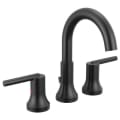 DELTA® 3559-BLMPU-DST Trinsic® Widespread Lavatory Faucet, 1.2 gpm Flow Rate, 7-3/4 in H Spout, 4 to 16 in Center, Matte Black, 2 Handles, Metal Pop-Up Drain, Domestic