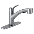 DELTA® 4140-AR-DST Collins™ Kitchen Faucet, 1.8 gpm Flow Rate, Swivel Spout, Arctic™ Stainless Steel, 1 Handles, 1/3 Faucet Holes, Domestic