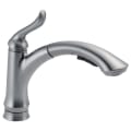 DELTA® 4353-AR-DST Linden™ Kitchen Faucet, Commercial, 1.5 gpm Flow Rate, 120 deg Swivel Spout, Arctic™ Stainless Steel, 1 Handles, 1/3 Faucet Holes, Domestic