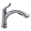 DELTA® 4353-AR-DST Linden™ Kitchen Faucet, Commercial, 1.5 gpm Flow Rate, 120 deg Swivel Spout, Arctic™ Stainless Steel, 1 Handles, 1/3 Faucet Holes, Domestic