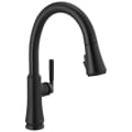 DELTA® 9179-BL-DST Coranto™ Pull-Down Kitchen Faucet, 1.8 gpm at 60 psi Flow Rate, Matte Black, 1 Handle, 1/3 Faucet Holes, Import