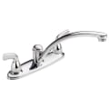 DELTA® B2310LF Foundations® Kitchen Faucet, 1.8 gpm Flow Rate, 8 in Center, Swivel Spout, Polished Chrome, 2 Handles, Import