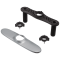 DELTA® RP70714AR Escutcheon With Baseplate and Nuts, 15.4 in L x 3 in H x 6.9 in W, Arctic™ Stainless Steel, Import