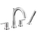 DELTA® T4759 Trinsic® Roman Tub Trim, 2 gpm Flow Rate, 8 to 16 in Center, Polished Chrome, 2 Handles, Function: Traditional, Domestic