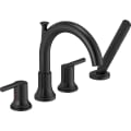 DELTA® T4759-BL Trinsic® Roman Tub Trim, 2 gpm Flow Rate, 8 to 16 in Center, Matte Black, 2 Handles, Function: Traditional, Domestic