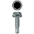 Dottie® TEKHW81 Self-Drilling Screw, #8, 1 in OAL, Hex Washer Head, Steel, Zinc Plated