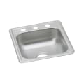 Elkay® D117191 Dayton® Bar Sink, Satin, Rectangle Shape, 14 in L x 14 in W Bowl x 6 in D Bowl, 1 Faucet Holes, 19 17 in L x 19 in W x 6-3/16 in H, Top Mounting, Stainless Steel