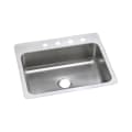 Elkay® DSESR127221 Dayton® Kitchen Sink, Rectangle Shape, 1 Faucet Holes, 27 in W x 22 in D x 8 in H, Top/Under Mount, 300 Stainless Steel, Elite Satin, Domestic
