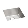 Elkay® ECTRU17179T Transitional Kitchen Sink, Crosstown®, Polished Satin, Squared Shape, 17 in L x 17 in W x 9 in D Bowl, 18-1/2 in L x 18-1/2 in W x 9 in H, Under Mount, 18 ga 304 Stainless Steel