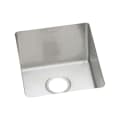 Elkay® EFRU131610T Crosstown® Transitional Kitchen Sink, Polished Satin, Rectangle Shape, 13-1/2 in L x 16 in W x 10 in D Bowl, 16 in L x 18-1/2 in W x 10 in H, Under Mount, 16 ga 304 Stainless Steel