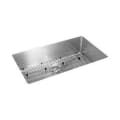 Elkay® EFRU2816TC Crosstown® Transitional Kitchen Sink Kit, Polished Satin, Rectangle Shape, 28 in L x 16 in W x 8 in D Bowl, 30-1/2 in L x 18-1/2 in W x 8 in H, Under Mount, 16 ga 304 Stainless Steel
