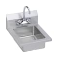 Elkay® EHS-14X Economy Handwash Sink, 14 in L x 18 in W x 11 in H, Wall Mount, 18 ga 300 Stainless Steel, Buffed Satin, Import