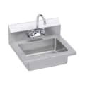 Elkay® EHS-18X Economy Handwash Sink, 14 in L x 18 in W x 11 in H, Wall Mount, 18 ga 300 Stainless Steel, Buffed Satin, Import