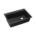Elkay® ELG13322BK0 Classic® Kitchen Sink, Black, Rectangle Shape, 30-5/16 in L x 16-7/16 in W x 9-1/2 in D Bowl, 7 Faucet Holes, 33 in L x 22 in W x 9-1/2 in H, Top Mount, Quartz