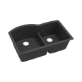Elkay® ELXHU3322RCA0 Quartz Luxe Traditional Kitchen Sink, Caviar, Rectangle Shape, 17-3/16 in Left, 13-1/8 in Right L x 19-5/16 in Left, 16-5/8 in Right W Bowl x 10 in Left, 10 in Right D Bowl, 33 in L x 22 in W x 10 in H, Under Mounting