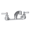 Elkay® LK940AT08L2H Food Service Faucet, 1.5 gpm Flow Rate, 8 in Center, Tubular Arc Spout, Polished Chrome, 2 Handles