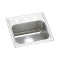 Elkay® LR17161 Lustertone™ Classic Kitchen Sink, Rectangle Shape, 14 in L x 10 in W Bowl x 7-1/2 in D Bowl, 1 Faucet Holes, 17 in L x 16 in W x 7-5/8 in H, Top Mounting, Stainless Steel