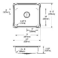 Elkay® LRAD2219553 Lustertone™ Classic Kitchen Sink, Rectangle Shape, 18 in L x 14 in W Bowl x 5-3/8 in D Bowl, 3 Faucet Holes, 22 in L x 19-1/2 in W x 5-1/2 in H, Top Mounting, Stainless Steel