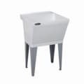 ELM® 17F UTILATUB® Single Bowl Laundry/Utility Tub, Rectangle Shape, 23 in W x 23-1/2 in D x 34 in H, Floor Mount, Durastone®, White, Domestic