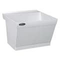 ELM® 17W UTILATUB® Single Bowl Laundry/Utility Tub, Rectangle Shape, 23 in W x 23-1/2 in D x 34 in H, Wall Mount, Durastone®, White, Domestic
