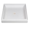 ELM® 3232M Square Single Threshold Shower Floor, DuraBase®, White, 32 in L x 32 in W, Domestic