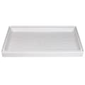 ELM® 3460M Rectangular Single Threshold Shower Floor, DuraBase®, White, 34 in L x 60 in W, Domestic