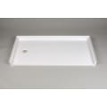 ELM® 360L Barrier-Free Shower Floor, CareGiver®, White, Left Drain, 30 in L x 60 in W, Domestic