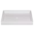 ELM® 3648M Rectangular Single Threshold Shower Floor, DuraBase®, White, 48 in L x 34 in W x 4-1/2 in D, Domestic