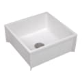 ELM® 63M 1-Piece Mop Service Basin, 24 in W x 10 in D x 24 in H, Floor Mount, Durastone®, White, Domestic