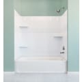 ELM® 680-32WHT 680 Topaz Bathtub Wall with Installed Backer Boards, 59 in H, Fiberglass, Domestic