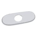 GROHE 07551000 Escutcheon, For Use With Centerset Kitchen, Bar, Lavatory and Bidet Faucet to Cover Unused Mounting Hole, 6-7/16 in L x 3/16 in H x 2-5/8 in W, Metal, Polished Chrome, Import