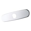 GROHE 07552000 Escutcheon, For Use With Centerset Kitchen, Bar, Lavatory and Bidet Faucet to Cover Unused Mounting Hole, 10 in L x 2-1/2 in W, Polished Chrome, Import