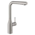 GROHE 30271DC0 Essence™ Kitchen Faucet, Residential, 1.75 gpm Flow Rate, 360 deg Swivel Spout, StarLight® SuperSteel, 1 Handle, 1 Faucet Hole, Import
