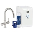 GROHE 31251DC1 GROHE Blue Sparkling Faucet and Water System, Residential, 1.75 gpm Flow Rate, Swivel Spout, SuperSteel, 1 Handles, Import