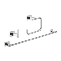 GROHE 40777001 Guest Bathroom Accessories Set, Essentials Cube, 1 Bars, 1 Hooks, Import