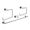 GROHE 40778001 40778_1 Essentials Cube 4-in1 40778001 4-in-1 Master Bathroom Accessories Set, 2-3/8 in L 23-5/8 in W 4-15/16 in H, 1 Bars, (1) Hooks