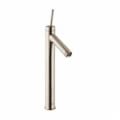 AXOR 10129821 Starck Tall Bathroom Faucet, Commercial, 1.2 gpm Flow Rate, 9-7/8 in H Spout, 1 Handles, 1 Faucet Holes, Brushed Nickel, Function: Traditional