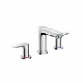 Hansgrohe 71733001 Widespread Basin Mixer, Talis E 150, 1.2 gpm Flow Rate, 4-1/8 in H Spout, 8 in Center, Polished Chrome, 2 Handles, Pop-Up Drain