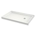 MAAX® 410006-501-001-000 Professional 410006-501 Rectangular Single Threshold Alcove Shower Base, B3 ROUND 6036, White, Center Drain, 59-7/8 in L x 35-7/8 in W x 4 in D, Domestic