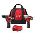 Milwaukee® M12™ 2497-22 2-Tool Cordless Combination Kit, Tools: Hammer Drill/Driver, Impact Driver and Reciprocating Saw, 12 VDC, 1.5 Ah Lithium-Ion, Keyed Blade