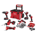 Milwaukee® M18™ PACKOUT™ 2697-26PO 6-Tool Keyless Cordless Combination Kit, 18 VDC, 1.5/3 Ah Li-Ion Battery
