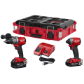 Milwaukee® M18 FUEL™ 2997-22CXPO 2-Tool Compact Cordless Combination Kit, Tools: Hammer Drill, 18 VDC, Lithium-Ion Li-Ion Battery
