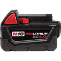 Milwaukee® M18™ REDLITHIUM™ 48-11-1840 Rechargeable Cordless Battery Pack, 4 Ah Li-Ion Battery, 18 VDC Charge, For Use With M18™ Cordless Power Tool