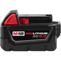 Milwaukee® M18™ REDLITHIUM™ 48-11-1850 Rechargeable Cordless Battery Pack, 5 Ah Li-Ion Battery, 18 VDC Charge, For Use With M18™ Cordless Power Tool