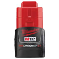 Milwaukee® M12™ REDLITHIUM™ 48-11-2420 Compact Rechargeable Cordless Battery Pack, 2 Ah Li-Ion Battery, 12 VDC Charge, For Use With M12™ Cordless Power Tool