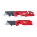 Milwaukee® FASTBACK™ 48-22-1503 Folding Utility Knife Set, Steel Blade, 2 Blades Included, 6.87 in OAL