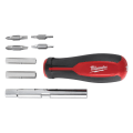 Milwaukee® 48-22-2761 11-in-1 Multi-Bit Screwdriver, 11 Pieces, Plastic/Rubber Tri-Lobe Handle, Forged Steel