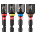 Milwaukee® SHOCKWAVE™ 49-66-4562 4-Piece Magnetic Nut Driver Set, 1/4 in, 5/16 in, 3/8 in, 7/16 in Drive, Proprietary Steel, 1/4 in Hex